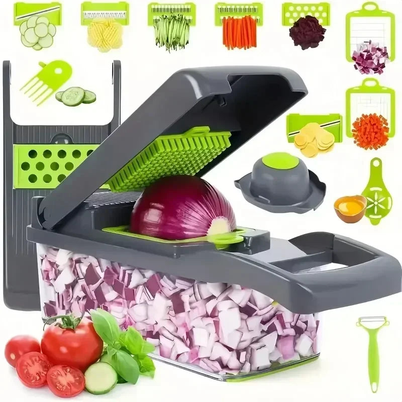 14/16 in 1 Multifunctional Vegetable Chopper Handle Food Grate Food Chopper Vegetable Slicer Dicer Cut Kitchen