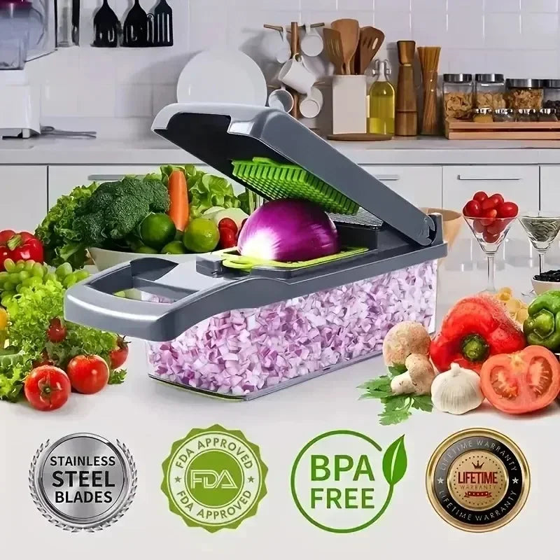 14/16 in 1 Multifunctional Vegetable Chopper Handle Food Grate Food Chopper Vegetable Slicer Dicer Cut Kitchen