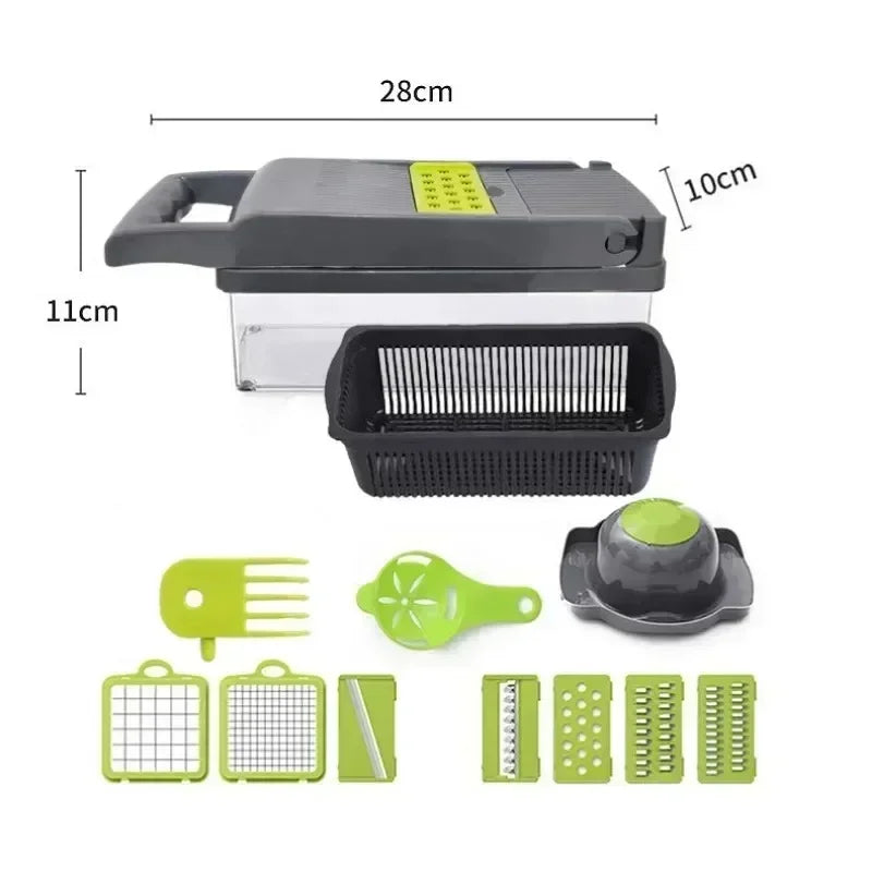 14/16 in 1 Multifunctional Vegetable Chopper Handle Food Grate Food Chopper Vegetable Slicer Dicer Cut Kitchen